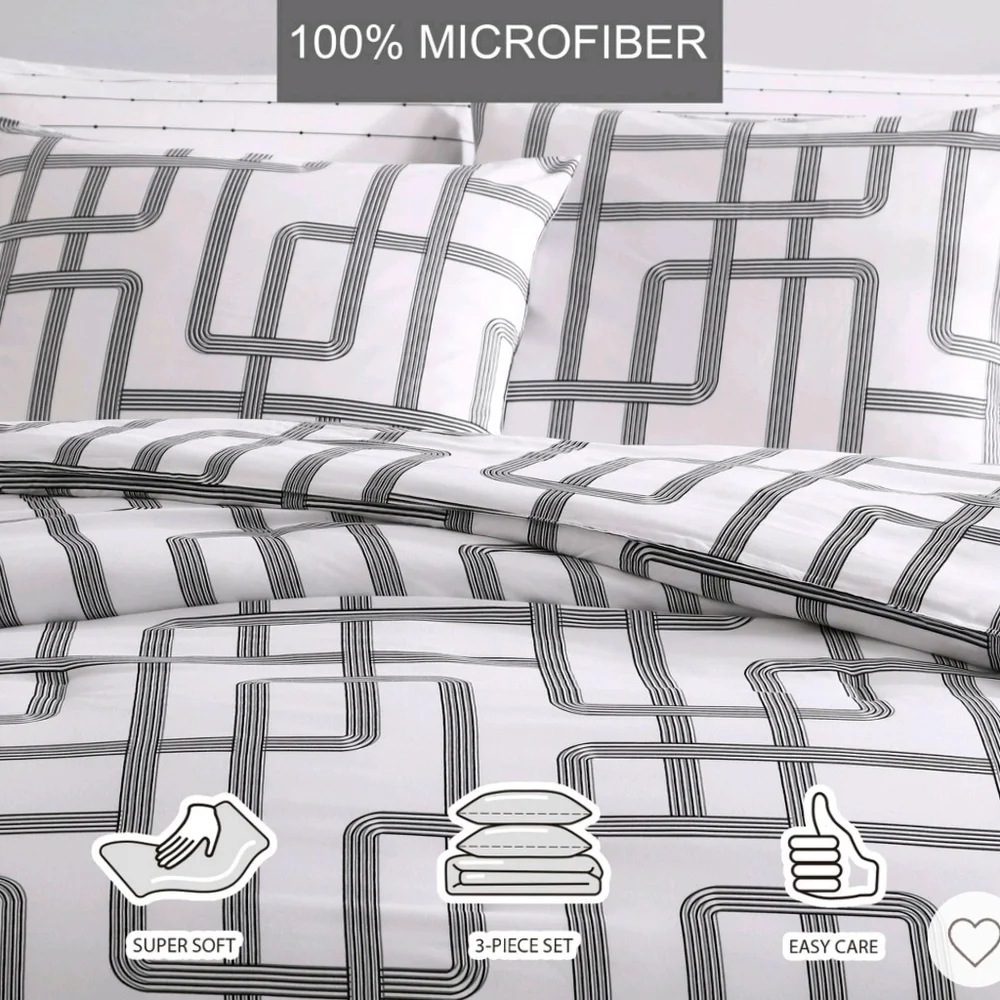 City Scene NWT 3-Pc King Mainline Microfiber Comforter & Sham Set Geometric